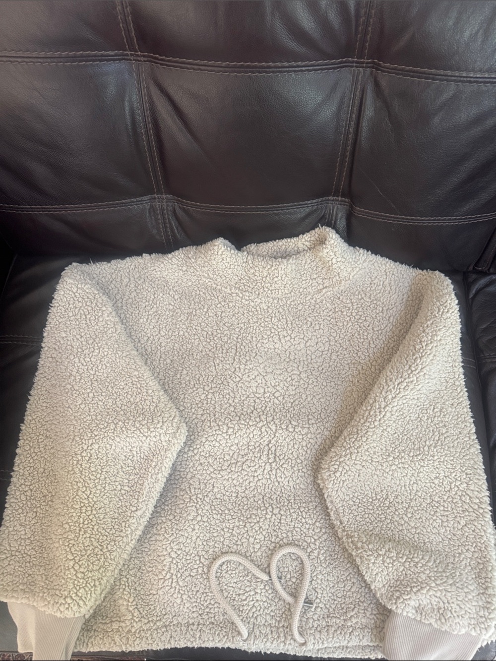 Hippie Rose XL Cream Sherpa Teddy Fleece Hooded Pullover - Picture 2 of 4